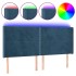 Cabecero con LED de terciopelo azul oscuro 163x16x118/128