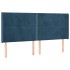 Cabecero con LED de terciopelo azul oscuro 163x16x118/128