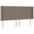 Cabecero con LED de tela gris taupe 183x16x118/128