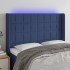 Cabecero con LED de tela azul 147x16x118/128