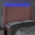 Cabecero con LED de terciopelo rosa 147x16x118/128