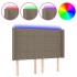 Cabecero con LED de tela gris taupe 147x16x118/128