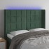 Cabecero con LED de terciopelo verde oscuro 147x16x118/128
