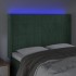 Cabecero con LED de terciopelo verde oscuro 147x16x118/128