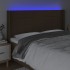 Cabecero con LED de tela marrón oscuro 203x16x118/128
