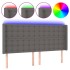 Cabecero con LED cuero sintético gris 203x16x118/128