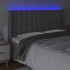 Cabecero con LED cuero sintético gris 203x16x118/128