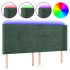 Cabecero con LED de terciopelo verde oscuro 163x16x118/128