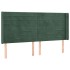 Cabecero con LED de terciopelo verde oscuro 163x16x118/128
