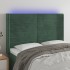 Cabecero con LED de terciopelo verde oscuro 147x16x118/128
