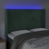 Cabecero con LED de terciopelo verde oscuro 147x16x118/128