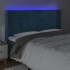 Cabecero con LED de terciopelo azul oscuro 203x16x118/128