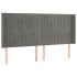 Cabecero con LED de terciopelo gris claro 163x16x118/128