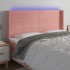 Cabecero con LED de terciopelo rosa 183x16x118/128