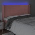 Cabecero con LED de terciopelo rosa 183x16x118/128