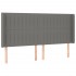 Cabecero con LED de tela gris oscuro 203x16x118/128