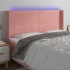 Cabecero con LED de terciopelo rosa 163x16x118/128