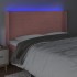 Cabecero con LED de terciopelo rosa 163x16x118/128