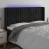 Cabecero con LED de terciopelo negro 163x16x118/128