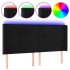 Cabecero con LED de terciopelo negro 163x16x118/128