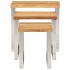 Set de 3 mesas apilables con borde natural madera maciza