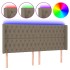 Cabecero con LED de tela gris taupe 203x16x118/128