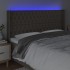 Cabecero con LED de tela gris taupe 203x16x118/128