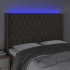 Cabecero con LED de tela gris taupe 163x16x118/128