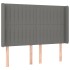 Cabecero con LED de tela gris oscuro 147x16x118/128