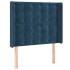 Cabecero con LED de terciopelo azul oscuro 93x16x118/128