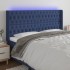Cabecero con LED de tela azul 203x16x118/128