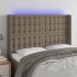 Cabecero con LED de tela gris taupe 147x16x118/128
