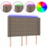 Cabecero con LED de tela gris taupe 147x16x118/128