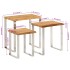 Set de 3 mesas apilables con borde natural madera maciza