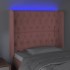 Cabecero con LED de terciopelo rosa 93x16x118/128