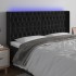Cabecero con LED de terciopelo negro 183x16x118/128