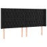 Cabecero con LED de terciopelo negro 183x16x118/128