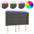 Cabecero con LED de terciopelo gris oscuro 147x16x118/128