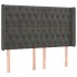Cabecero con LED de terciopelo gris oscuro 147x16x118/128