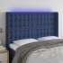 Cabecero con LED de tela azul 147x16x118/128
