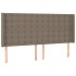 Cabecero con LED de tela gris taupe 163x16x118/128