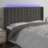 Cabecero con LED de terciopelo gris oscuro 183x16x118/128
