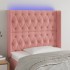 Cabecero con LED de terciopelo rosa 103x16x118/128