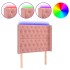 Cabecero con LED de terciopelo rosa 103x16x118/128