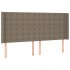 Cabecero con LED de tela gris taupe 203x16x118/128