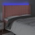 Cabecero con LED de terciopelo rosa 163x16x118/128