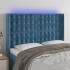 Cabecero con LED de terciopelo azul oscuro 147x16x118/128