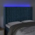 Cabecero con LED de terciopelo azul oscuro 147x16x118/128