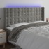 Cabecero con LED de terciopelo gris claro 203x16x118/128