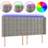 Cabecero con LED de terciopelo gris claro 203x16x118/128